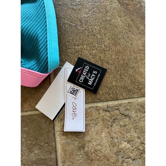 Salt + Cove Triangle Colorblock Bikini Swim Top Blue Multi Size Large - Picture 7 of 8